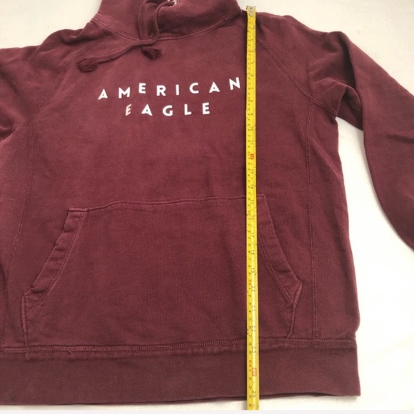 American Eagle burgundy logo hoodie pocket sweatshirt - Picture 7 of 7